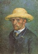 Vincent Van Gogh Self-Portrait with Straw Hat (nn04) oil painting picture wholesale
